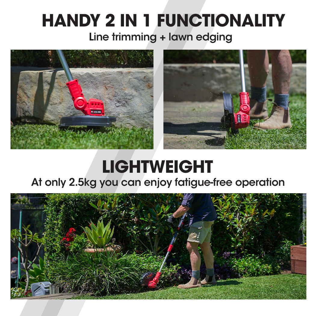 BAUMR-AG 20V Cordless Line Trimmer Electric Whipper Snipper & Leaf Blower Combo Kit Battery Charger Platinum Deals