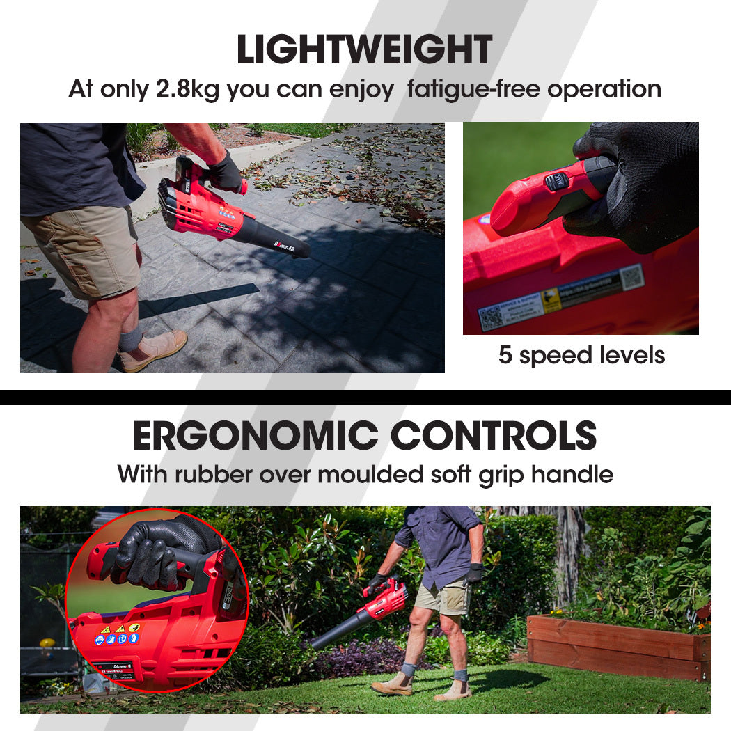 BAUMR-AG 20V Cordless Line Trimmer Electric Whipper Snipper & Leaf Blower Combo Kit Battery Charger Platinum Deals