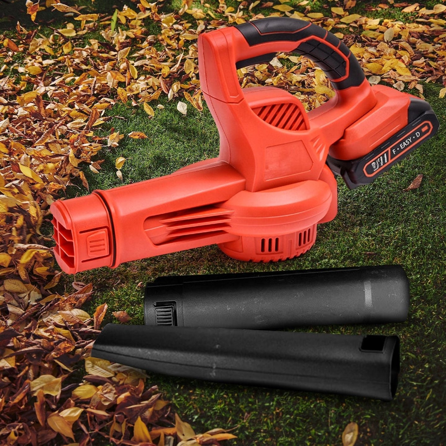 RYNOMATE 21V Cordless Leaf Blower with Lithium Battery and Charger Kit (Red and Black) RNM-LB-100-RTT Platinum Deals