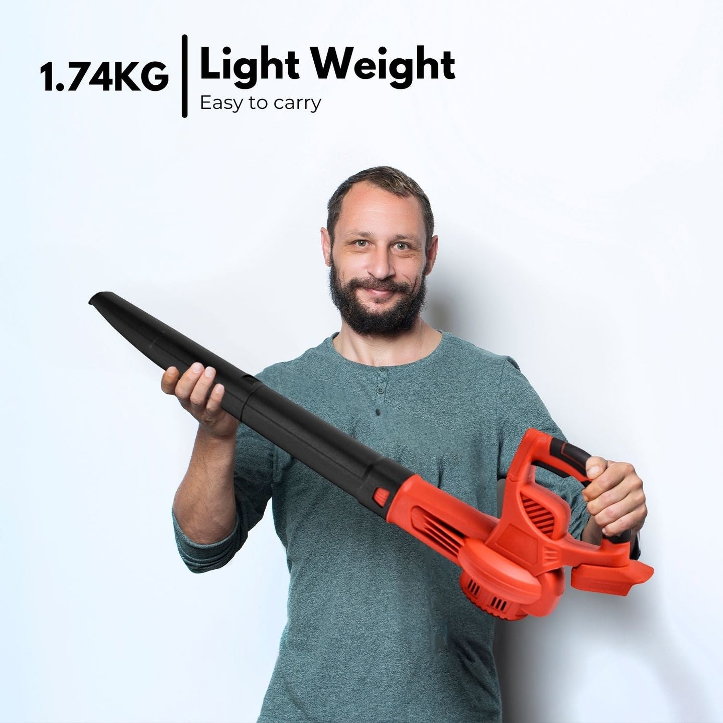 RYNOMATE 21V Cordless Leaf Blower with Lithium Battery and Charger Kit (Red and Black) RNM-LB-100-RTT Platinum Deals