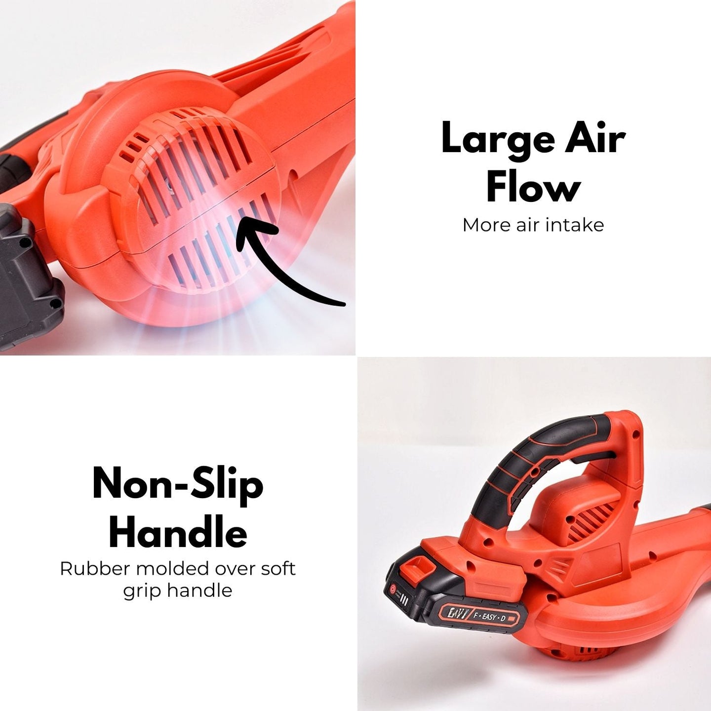 RYNOMATE 21V Cordless Leaf Blower with Lithium Battery and Charger Kit (Red and Black) RNM-LB-100-RTT Platinum Deals