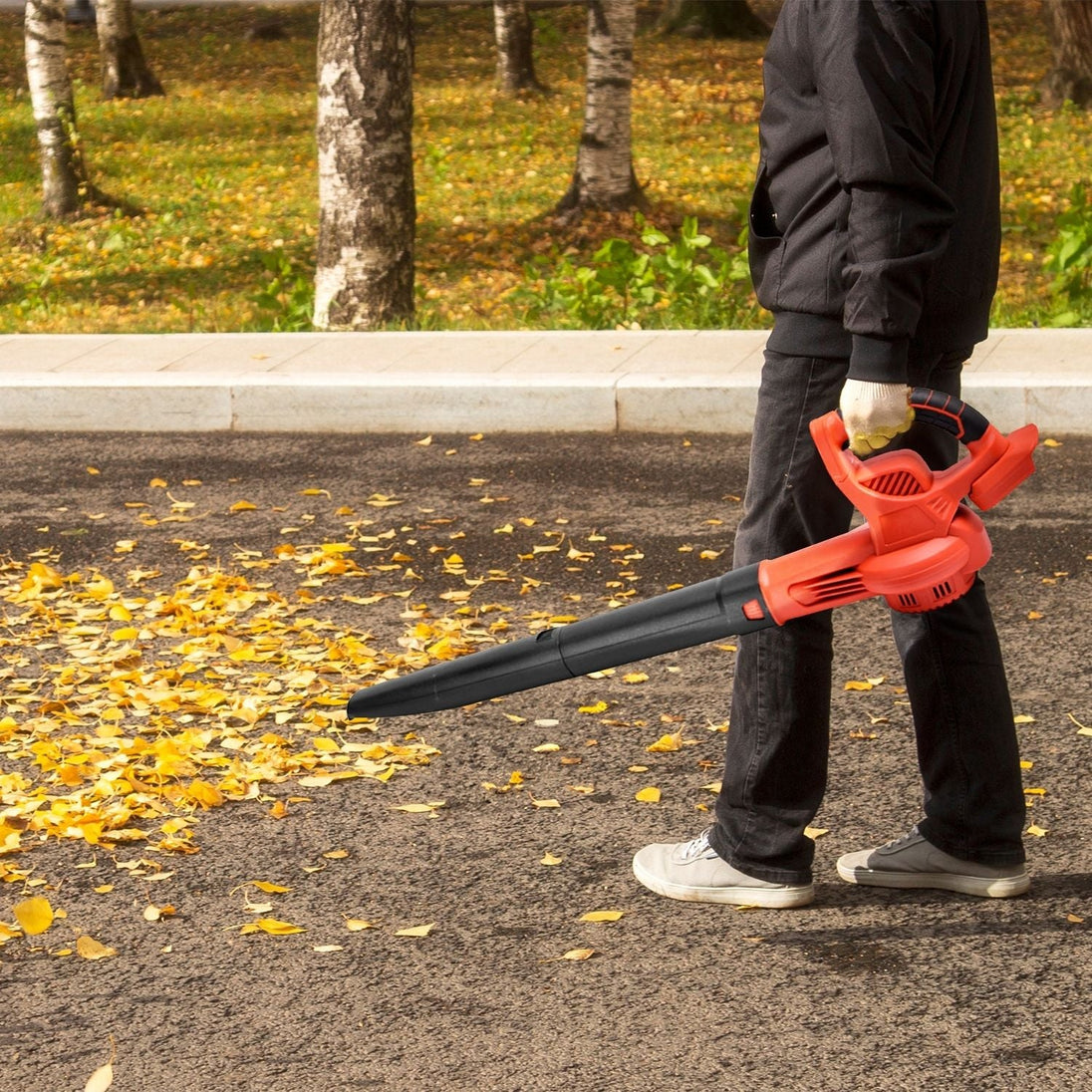 RYNOMATE 21V Cordless Leaf Blower with Lithium Battery and Charger Kit (Red and Black) RNM-LB-100-RTT Platinum Deals