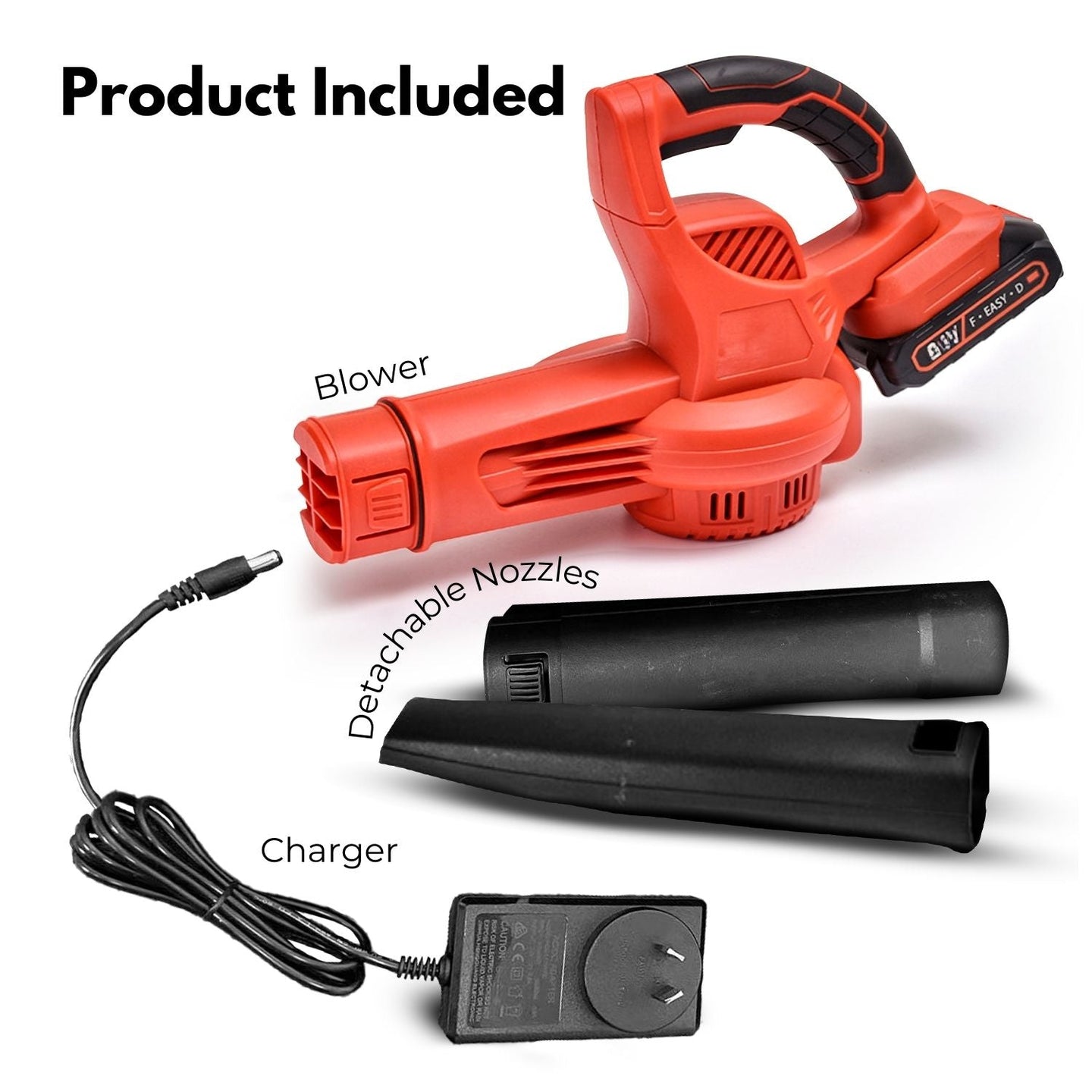 RYNOMATE 21V Cordless Leaf Blower with Lithium Battery and Charger Kit (Red and Black) RNM-LB-100-RTT Platinum Deals