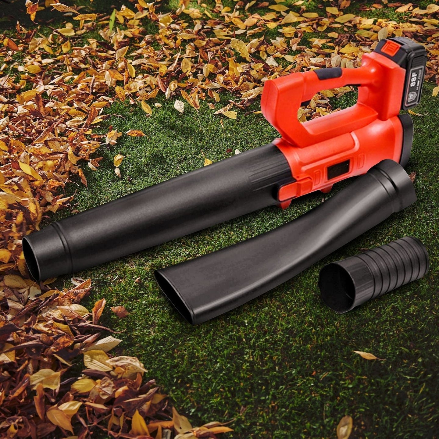 RYNOMATE 18V Cordless Leaf Blower with Lithium Battery and Charger Kit (Red and Black) RNM-LB-101-RTT Platinum Deals