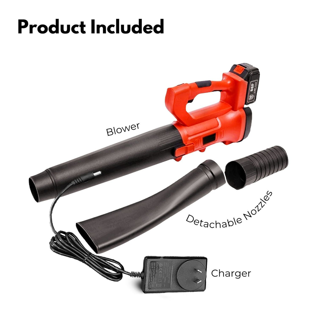 RYNOMATE 18V Cordless Leaf Blower with Lithium Battery and Charger Kit (Red and Black) RNM-LB-101-RTT Platinum Deals