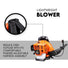 Petrol Leaf Blower 2 Stroke 42.7cc Backpack Commercial 540km/H Platinum Deals
