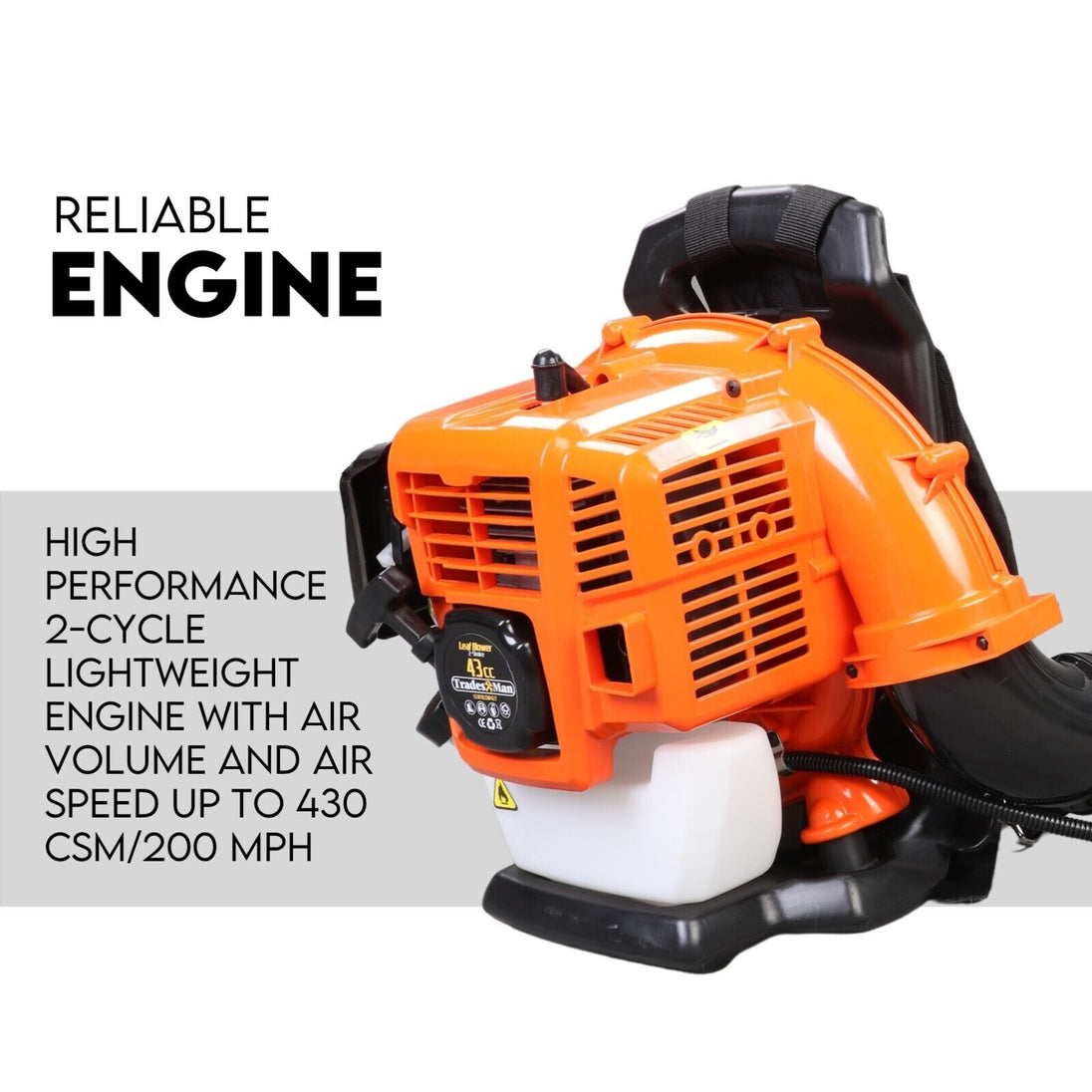 Petrol Leaf Blower 2 Stroke 42.7cc Backpack Commercial 540km/H Platinum Deals