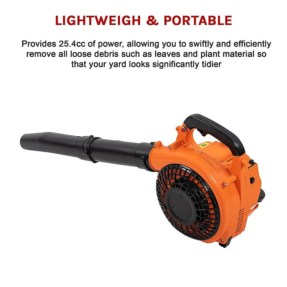 Petrol Leaf Blower 25.4cc 2-Stroke Petrol Hand Garden Yard Outdoor Platinum Deals