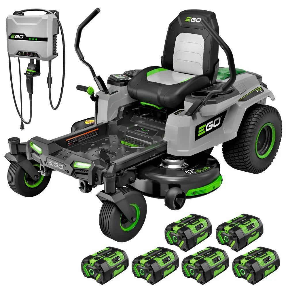EGO Power+ ZT4214L Z6 42 Inch Zero Turn Riding Mower with (6) 6Ah Batteries and Charger EGO Power+
