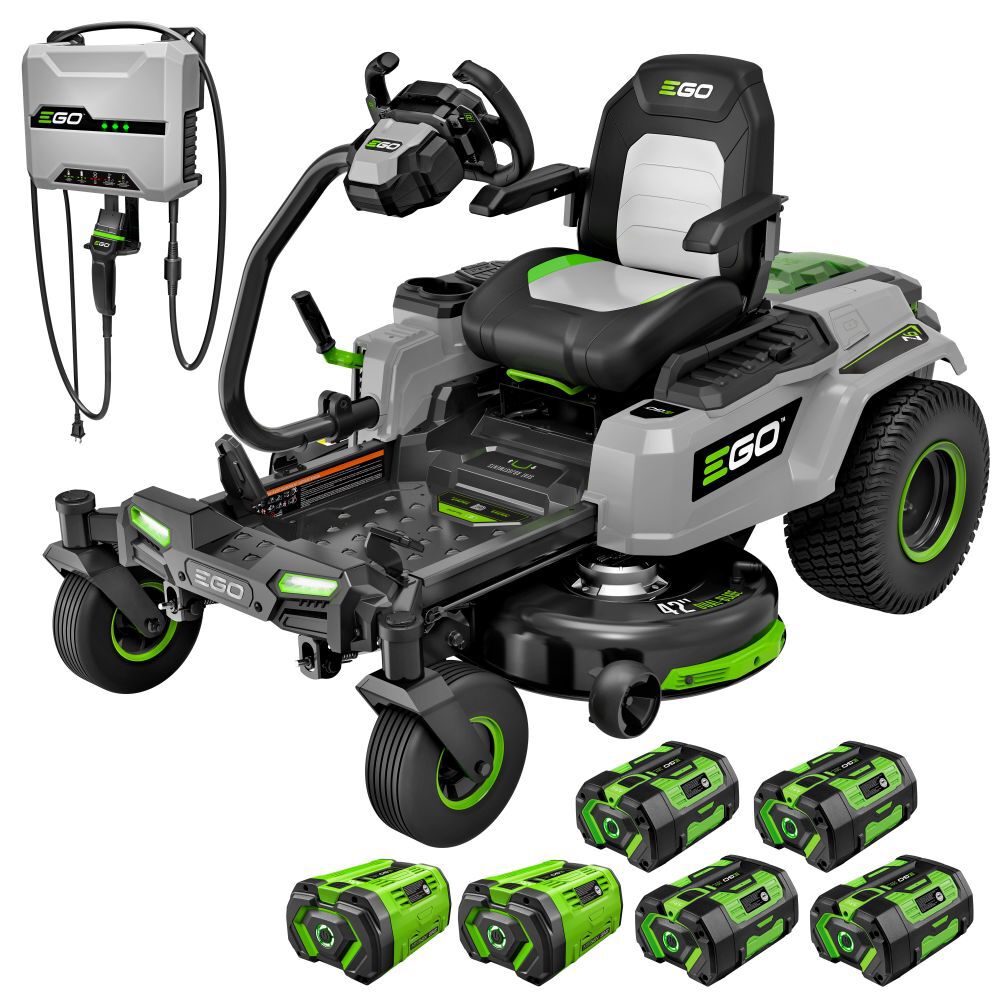 EGO Power+ ZT4215S  Z6 42 Inch Zero Turn Mower with e-STEER Technology with (4) 6Ah and (2) 10Ah Batteries and Charger EGO Power+