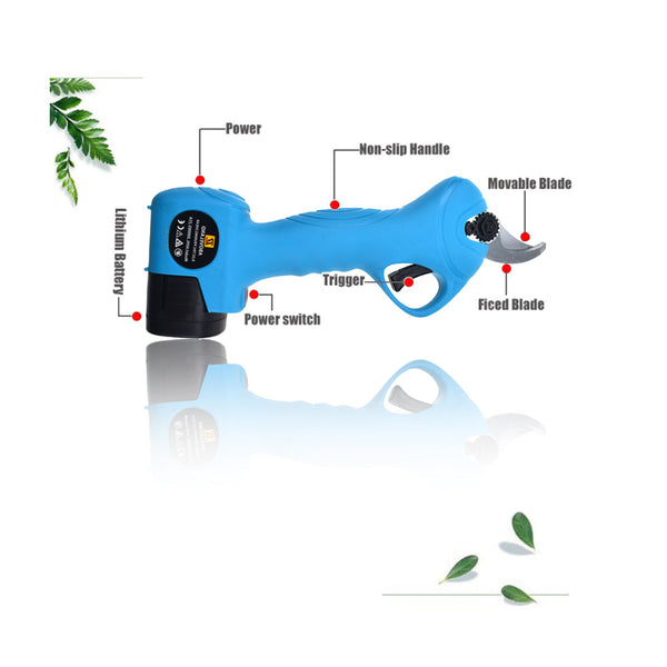 25mm 16.8V Cordless Rechargeable Electric Pruning Shears Secateur Branch Cutter Above Land