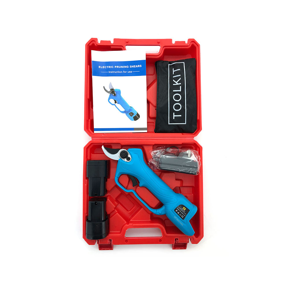 28mm Cordless Rechargeable Electric Pruning Shears Secateur Branch Cutter Blue Above Land