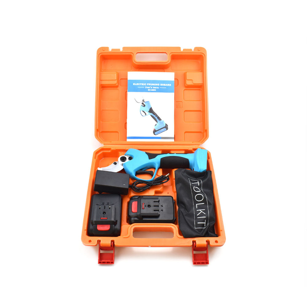Cordless Electric Pruning Shears Secateur Branch Cutter 21V Battery 40mm Blue Above Land