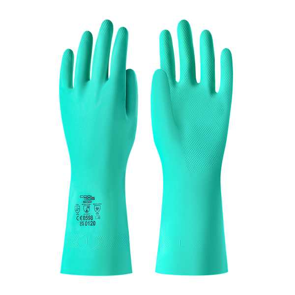 COOLJOB 18 Mil Chemical Resistant Nitrile Gloves, Resist Household Acid, Alkali, Solvent and Oil, Latex Rubber Free COOLJOB
