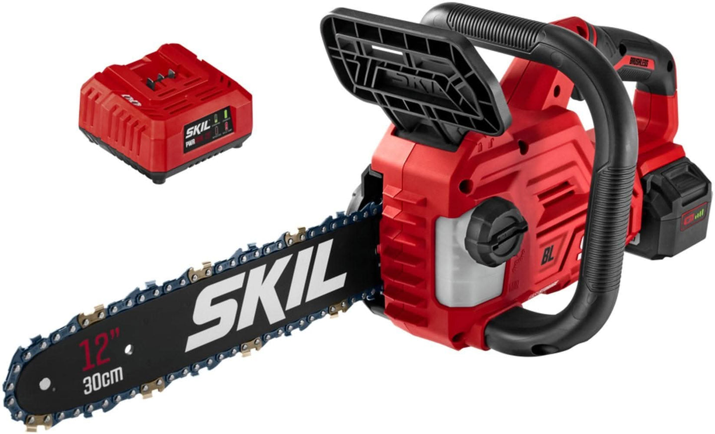 SKIL CS4562B-10 PWR CORE 20 Brushless 12 IN. Chain Saw with 4.0Ah Battery and Charger SKIL