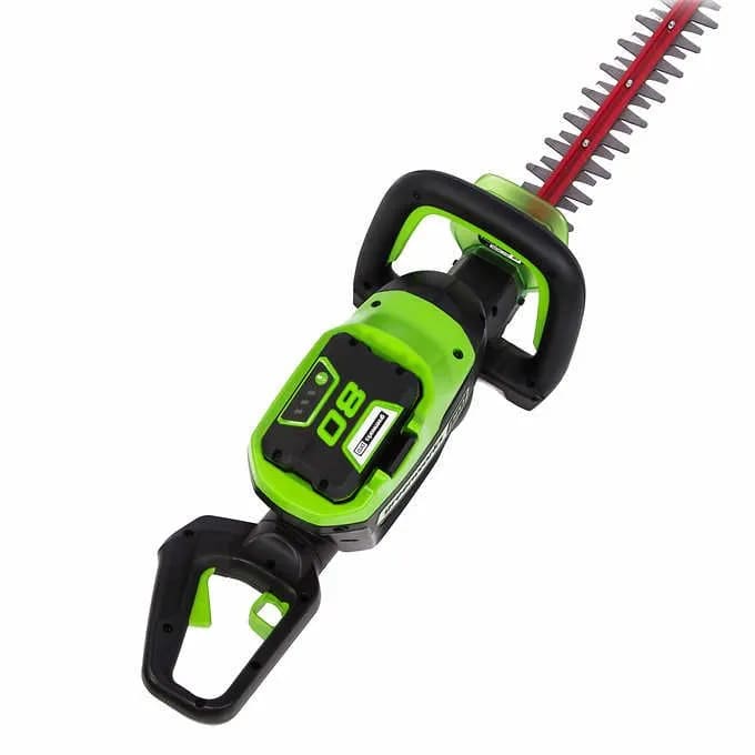 80V 24" Cordless Battery Hedge Trimmer and 20" Pole Hedge Trimmer Combo Kit: 2.0 Ah USB Battery and Charger greenworkstools