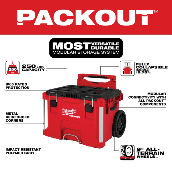 Milwaukee PACKOUT™ Rolling Tool Box Milwaukee