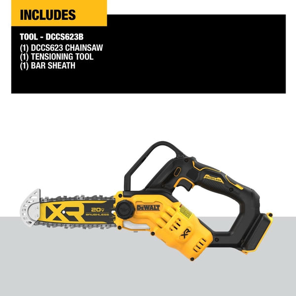DeWalt DCCS623B 20V MAX XR Brushless 8 in. Chainsaw, Tool Only DeWALT