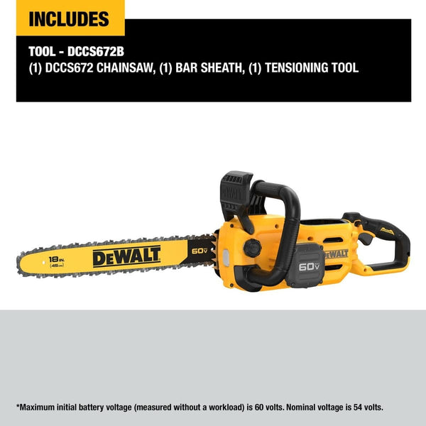 DeWalt DCCS672B DW 60V 18IN Chainsaw, Bare DeWALT