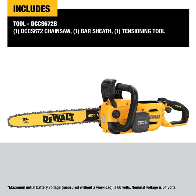 DeWalt DCCS672B DW 60V 18IN Chainsaw, Bare DeWALT