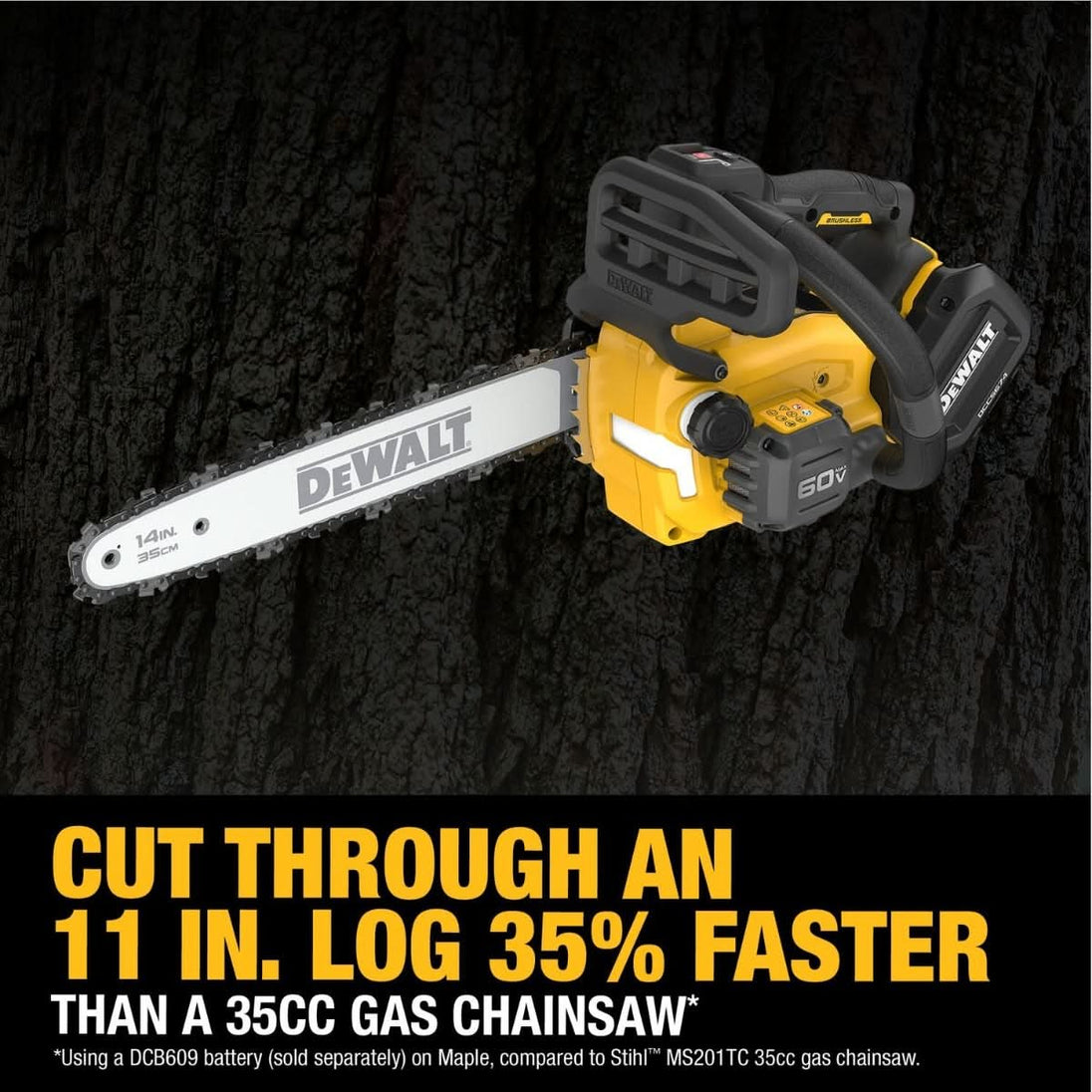 DeWalt DCCS674B FLEXVOLT 20V/60V MAX Brushless 14-in. Top Handle Chainsaw, Tool Only DeWALT