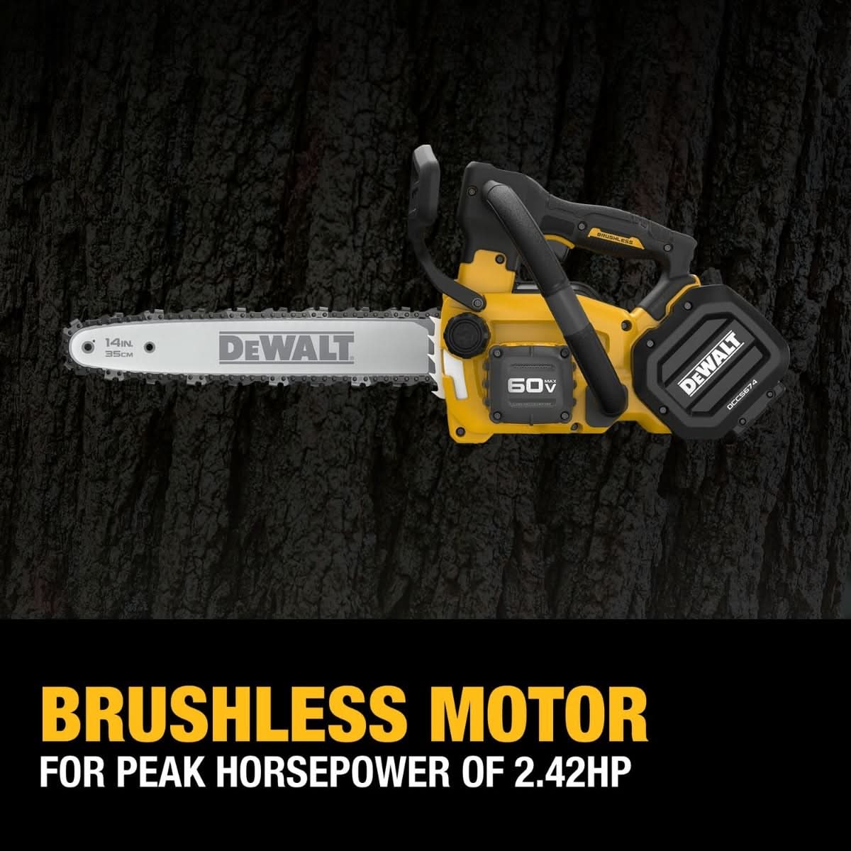 DeWalt DCCS674B FLEXVOLT 20V/60V MAX Brushless 14-in. Top Handle Chainsaw, Tool Only DeWALT