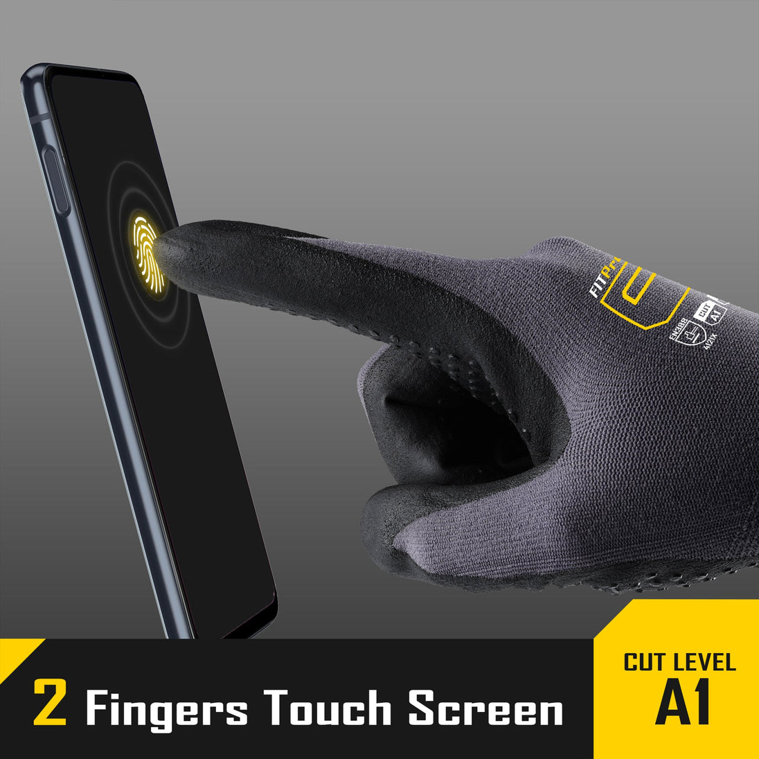 COOLJOB 3/6/12/36 Pairs Nitrile Rubber Dipped Safety Work Gloves with Grip Dots, Touchscreen COOLJOB