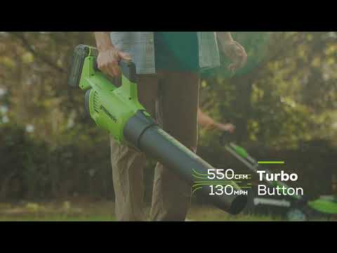 40V 550 CFM Cordless Battery Leaf Blower w/ 4.0 Ah Battery & Charger greenworkstools