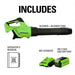 40V 500 CFM Cordless Battery Leaf Blower: 2.5 Ah Battery and Charger greenworkstools