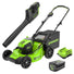 80V 21" Cordless Battery Brushless 3-in-1 Push Mower and 500CFM Axial Leaf Blower ,(2) 2.0 Ah Batteries and Rapid Charger greenworkstools