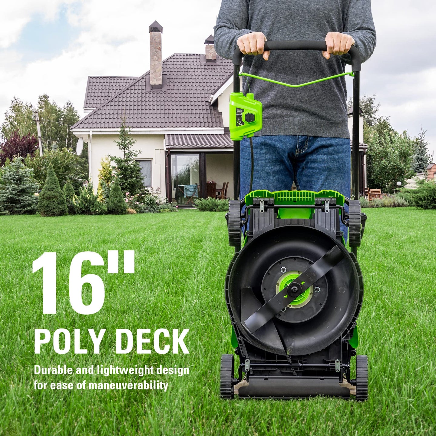 40V 16" Cordless Battery Push Mower 3pc Combo Kit, 4Ah Battery, 2Ah Battery and Charger greenworkstools
