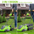 40V 16" Cordless Battery Push Mower 3pc Combo Kit, 4Ah Battery, 2Ah Battery and Charger greenworkstools