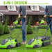 40V 16" Cordless Battery Push Mower 3pc Combo Kit, 4Ah Battery, 2Ah Battery and Charger greenworkstools