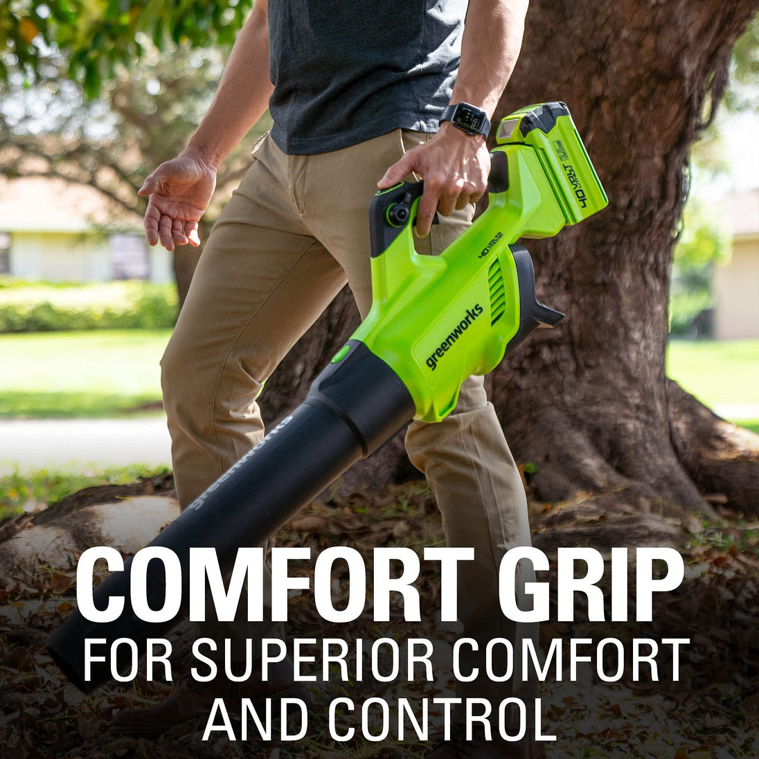 40V 500 CFM Cordless Battery Leaf Blower: 2.5 Ah Battery and Charger greenworkstools