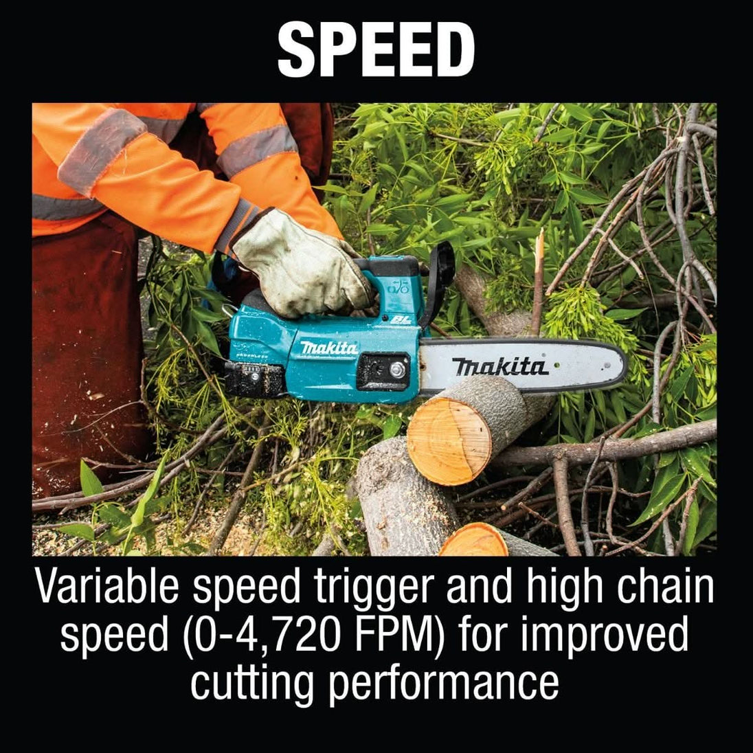 Makita XCU06SM1 18V LXT Lithium-Ion Brushless Cordless 10" Top Handle Chain Saw Kit (4.0Ah) Makita