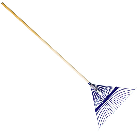 Russo 24-Tine Leaf Rake w/ 48 In. Hardwood Handle - Blue Russo