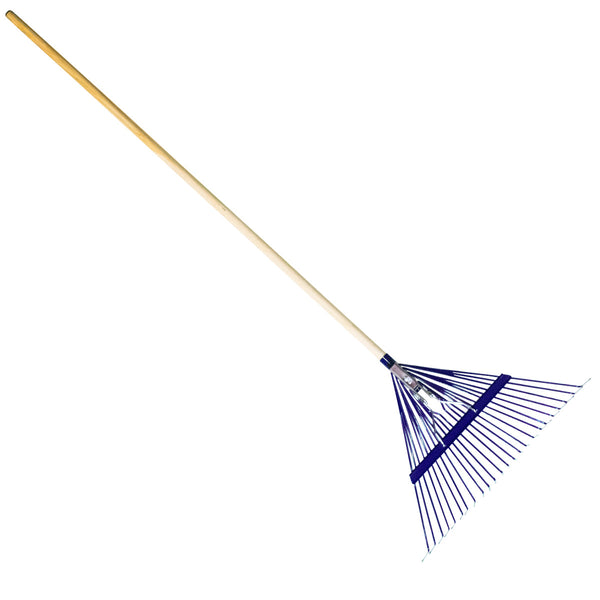Russo 24-Tine Leaf Rake w/ 48 In. Hardwood Handle - Blue Russo
