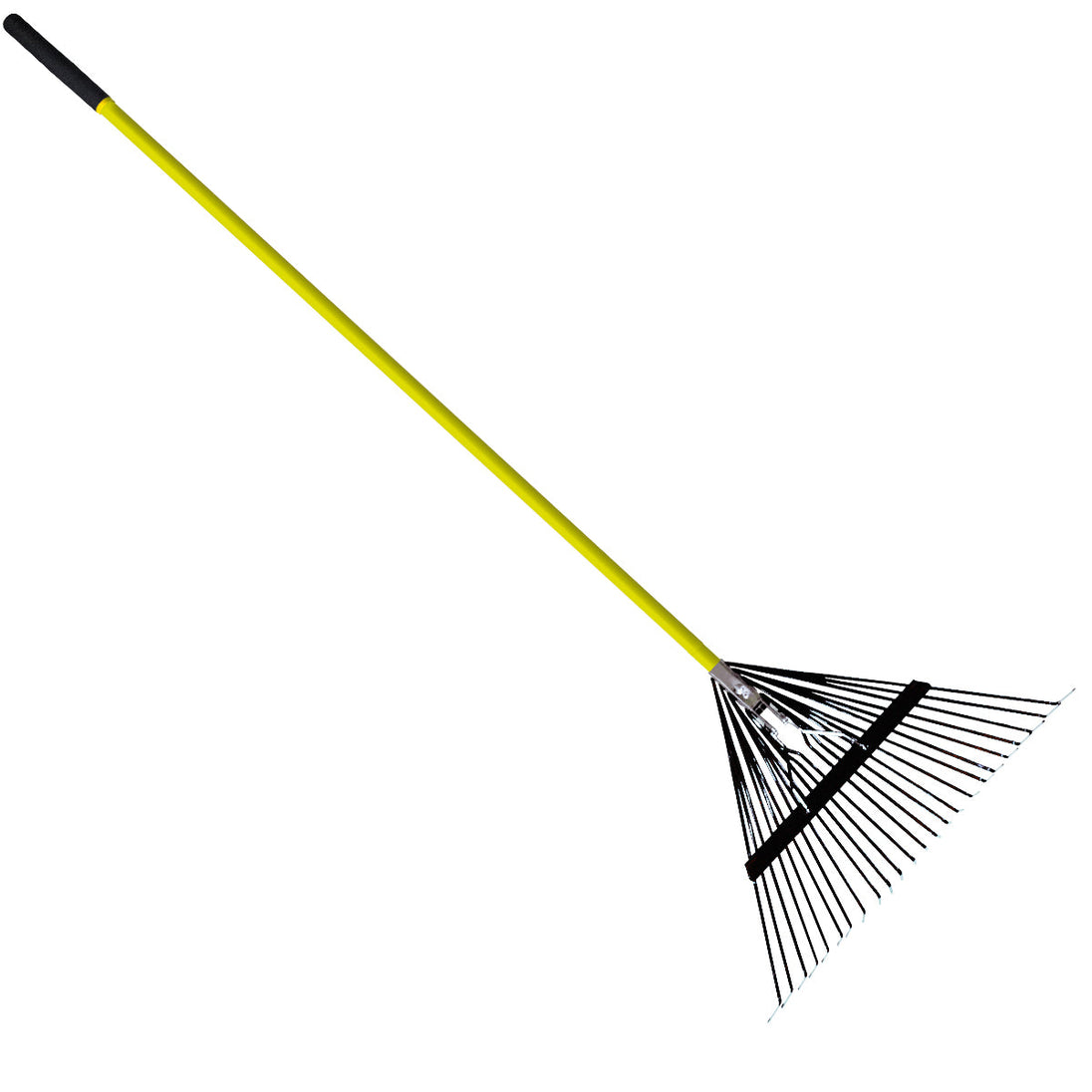 Russo 24-Tine Leaf Rake w/ 54 In. Fiberglass Handle - Black Russo