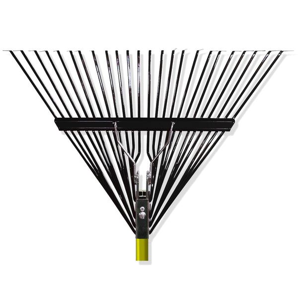 Russo 24-Tine Leaf Rake w/ 54 In. Fiberglass Handle - Black Russo