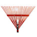 Russo 24-Tine Leaf Rake w/ 48 In. Steel Handle - Red Russo