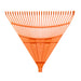 Russo 30-Tine Poly Leaf Rake w/ 48 In. Hardwood Handle - Orange Russo