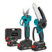 NewBeny Cordless 6" Chainsaw & 25mm Pruning Shears Combo Kit With 2 Batteries and Charger NEWBENY