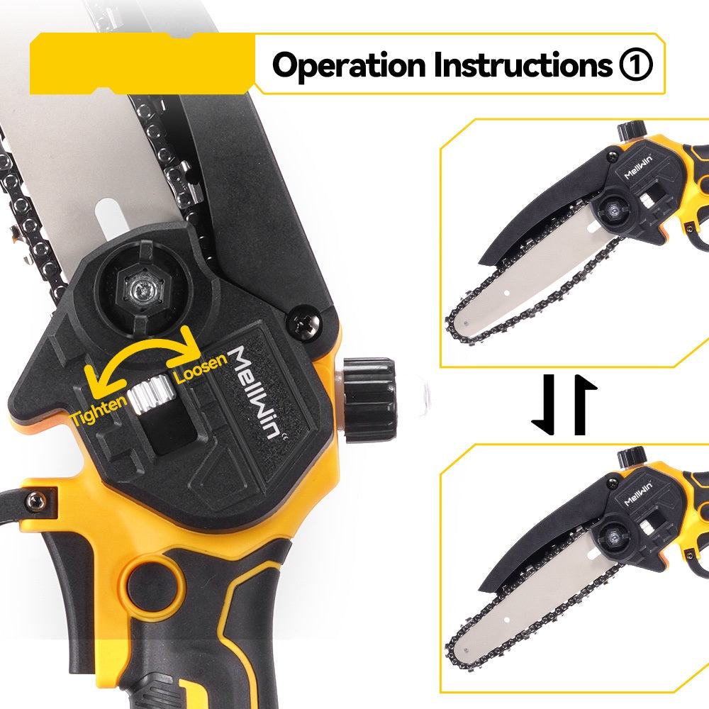 NewBeny Cordless 6" Chainsaw & 30mm Pruning Shears & 2m Telescoping Pole Combo Kit [2 batteries and a charger included] NEWBENY