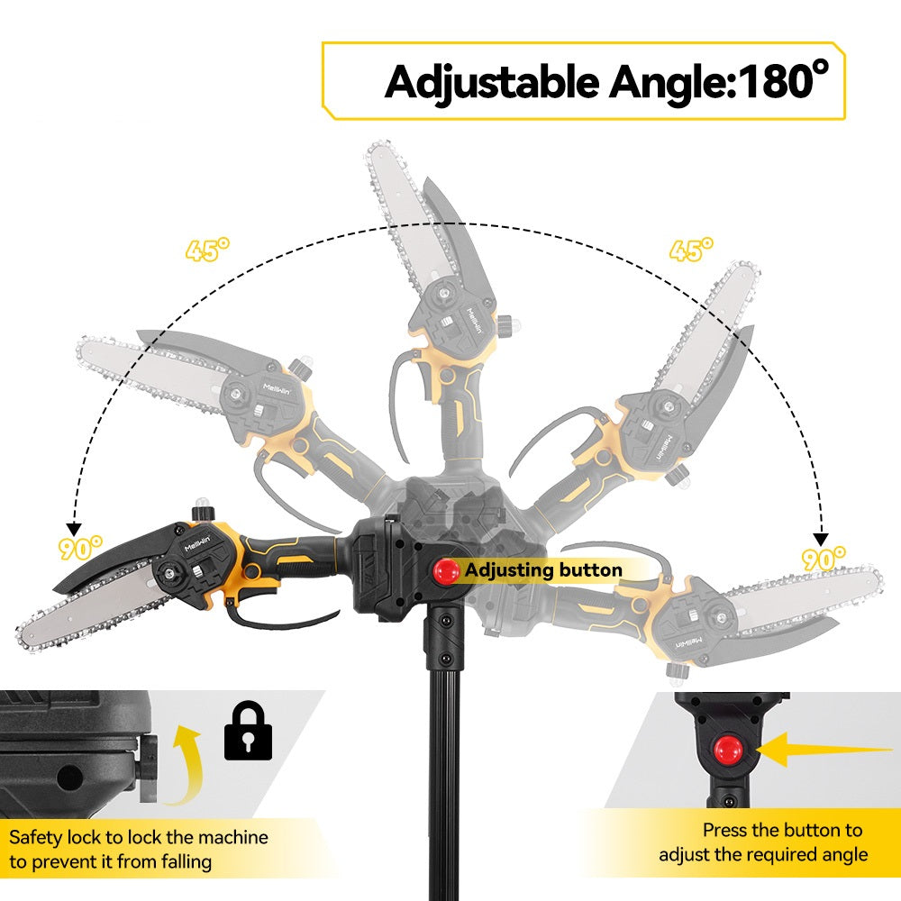 NewBeny Cordless 6" Chainsaw & 30mm Pruning Shears & 2m Telescoping Pole Combo Kit [2 batteries and a charger included] NEWBENY