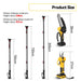 NewBeny Cordless 6" Chainsaw & 30mm Pruning Shears & 2m Telescoping Pole Combo Kit [2 batteries and a charger included] NEWBENY