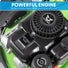 40cm 132cc 4-Stroke Petrol Lawnmower - Hand-Propelled Manual Grass Cutter Mower Loops