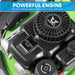 40cm 132cc 4-Stroke Petrol Lawnmower - Hand-Propelled Manual Grass Cutter Mower Loops