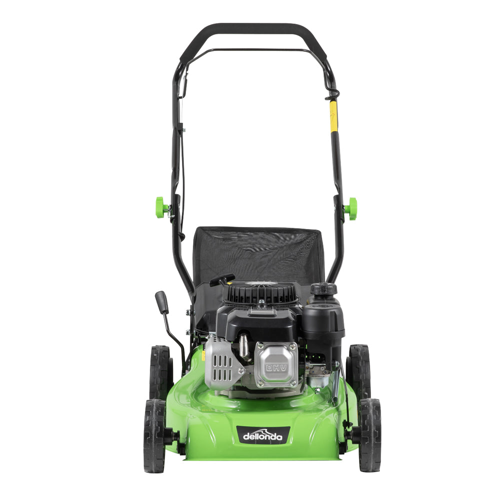 40cm 132cc 4-Stroke Petrol Lawnmower - Hand-Propelled Manual Grass Cutter Mower Loops