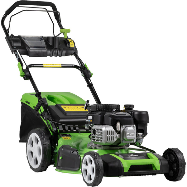 46cm 149cc 4-Stroke Petrol Lawnmower - Hand-Propelled Manual Grass Cutter Mower Loops