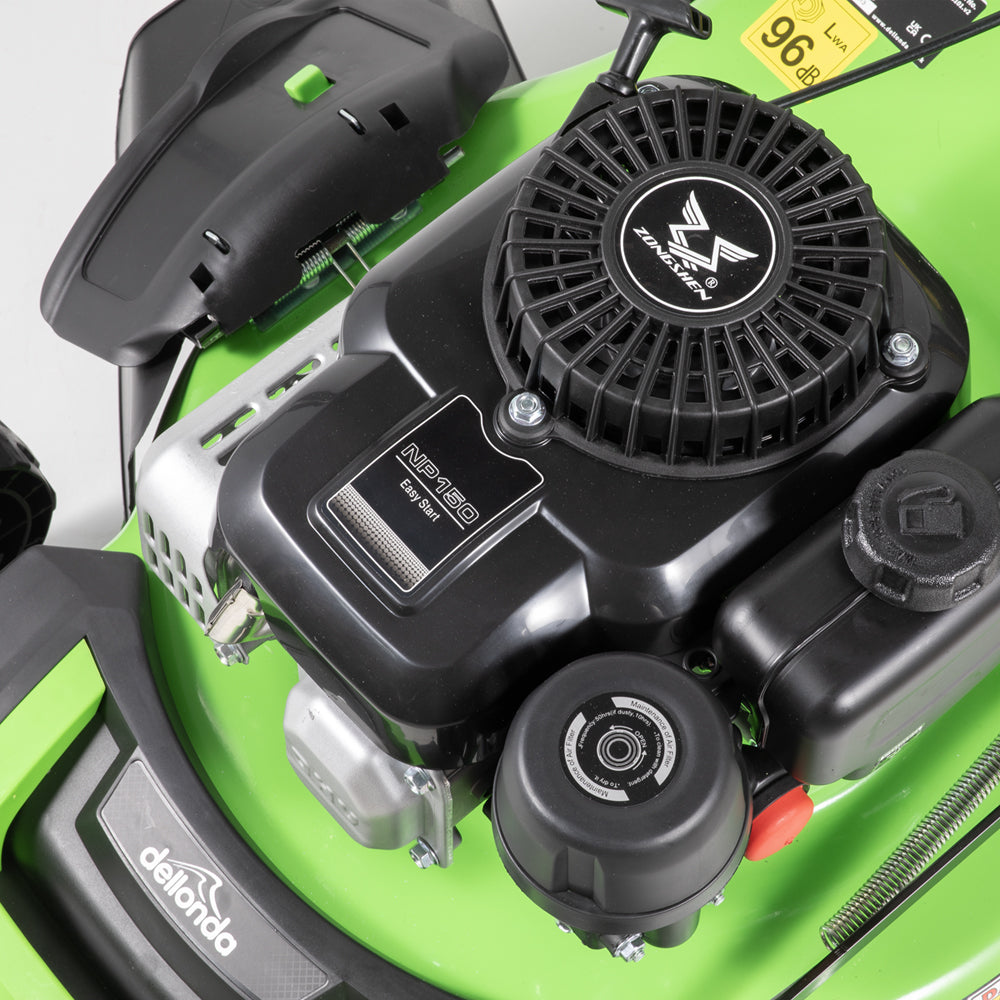 46cm 149cc 4-Stroke Petrol Lawnmower - Hand-Propelled Manual Grass Cutter Mower Loops